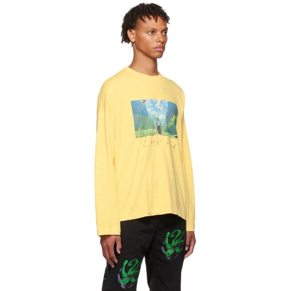 Vivendii Organic Cotton Long Sleeve T-Shirt L Mens Yellow Look Around $170 - Picture 13 of 15